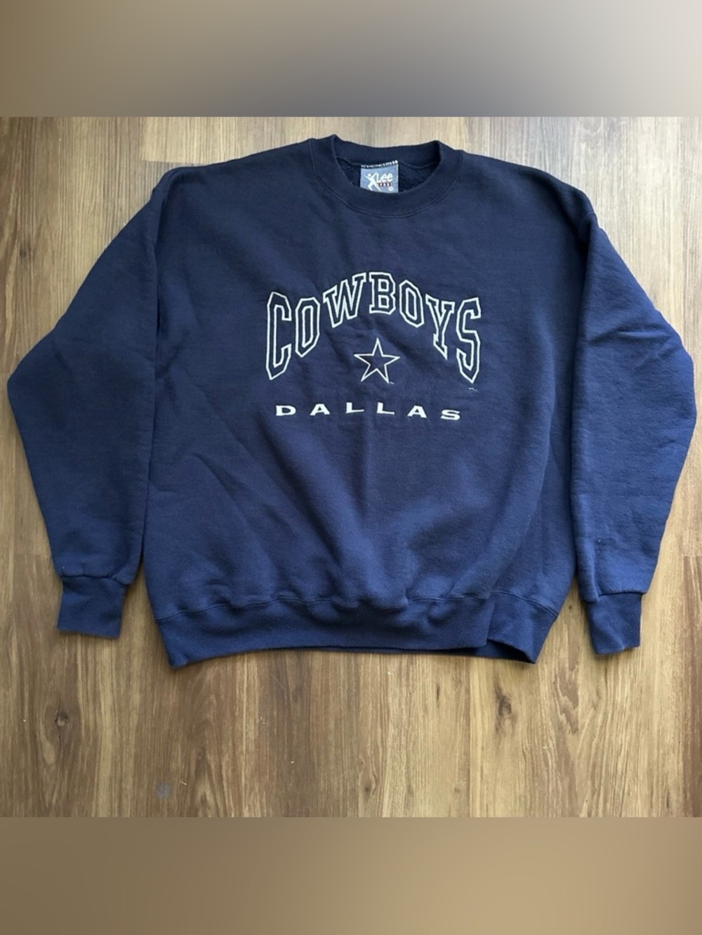 Vintage 90s Dallas Cowboys Navy Pullover Sweater Size XL Lee Sports